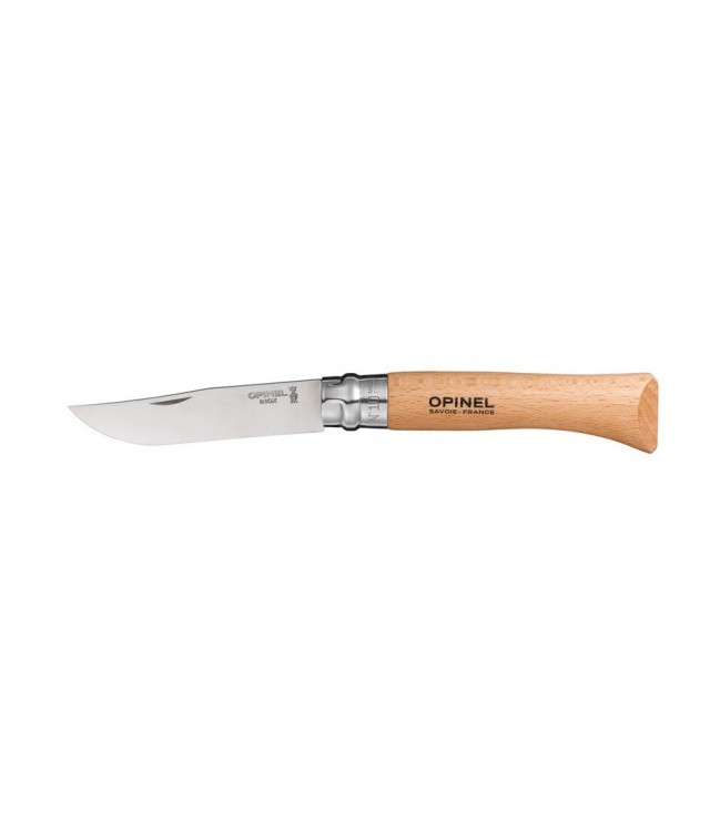 Opinel knife No.10 beech handle with stainless steel blade