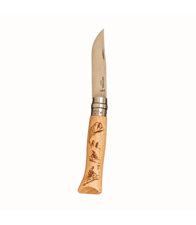Pocket knife No.8 Opinel Mountain Beech handle with wheels