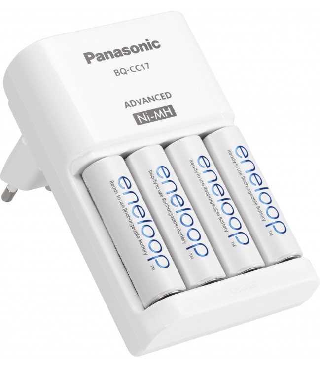 Panasonic Eneloop lādētājs BQ-CC17 + 4 gab R6 / AA Eneloop 2000mAh BK-3MCCE uzlādējams akumulators