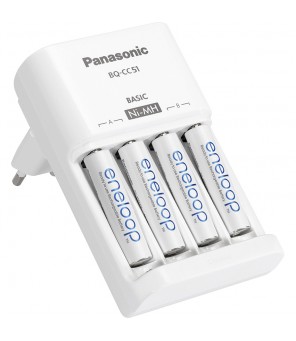 Panasonic Eneloop lādētājs BQ-CC51E + 4 gab R6/AA Eneloop 2000mAh BK-3MCCE uzlādējamās baterijas