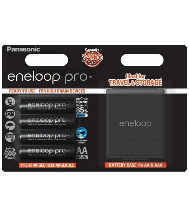 Panasonic Eneloop PRO 2550mAh AA batteries, 4 pcs + box