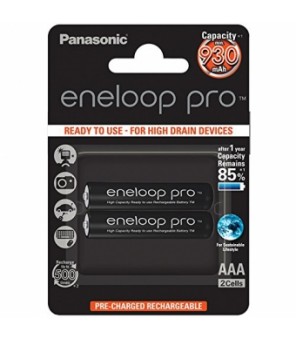 Panasonic Eneloop PRO 930mAh AAA akumulators, 2 gab. BK-4HCDE/2BE