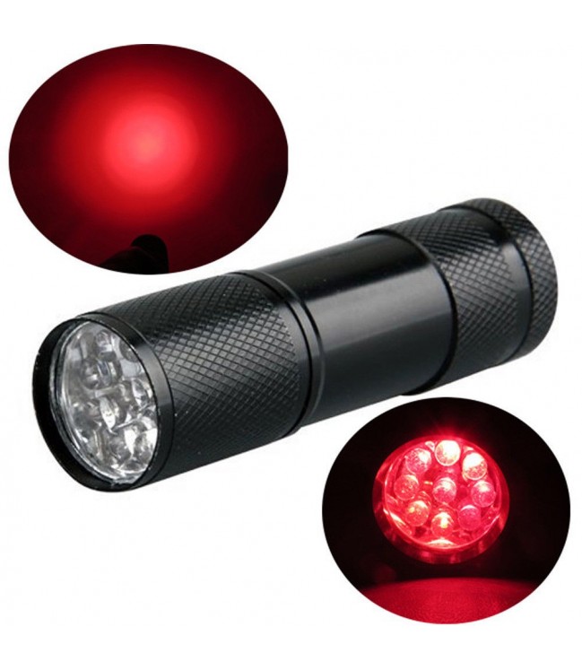 Red light flashlight 9 LEDs