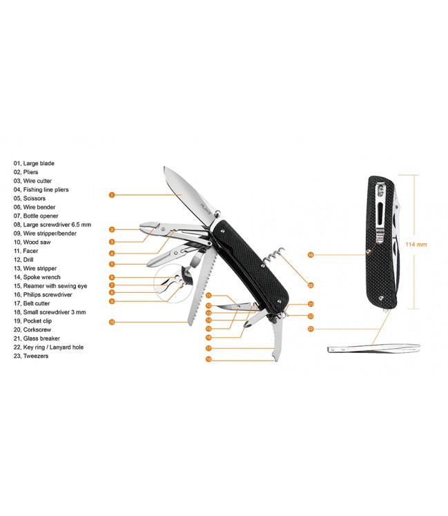 RUIKE multifunctional tool with buckle for belt LD51-B