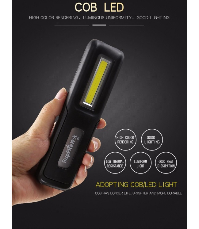 Supfire G6, USB, 140 lm darbnīcas lukturis