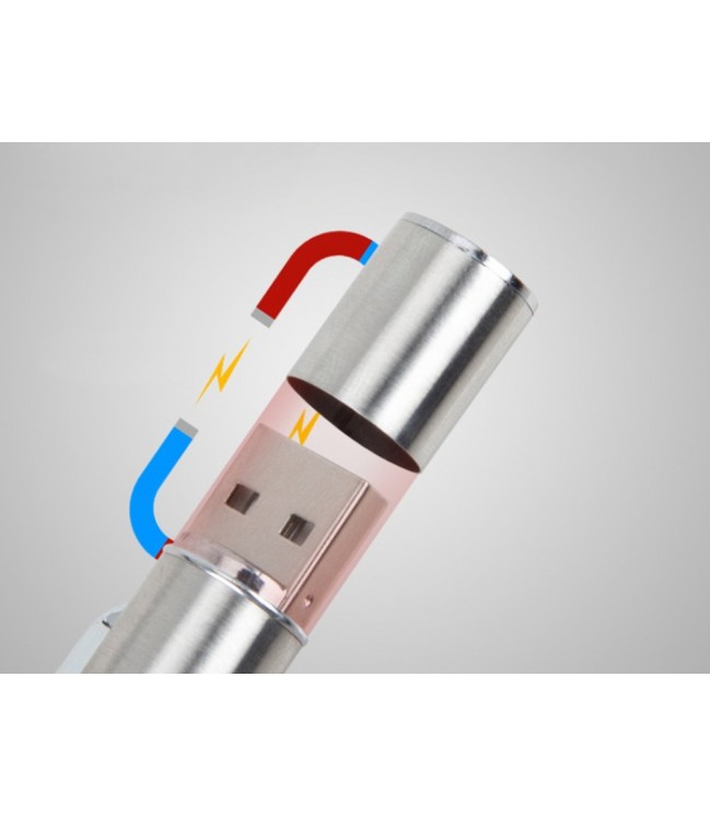 USB uzlādējams ultravioletais lukturītis ar magnētu