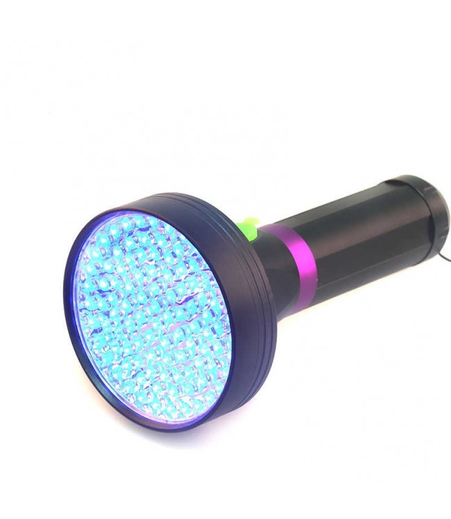 UV 100 LED rechargeable flashlight