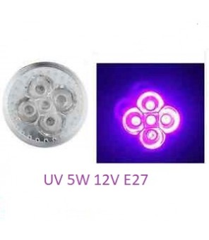 UV lempa 5W 12V E27 lizdas