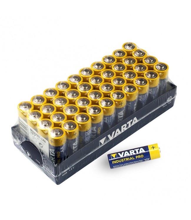 Varta Industrial AA LR6 baterijas, 40gab