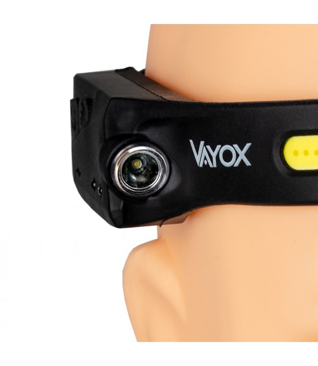 Vayox COB + XPE uzlādējams galvas lukturītis 350lm ar kustības sensoru VA0128