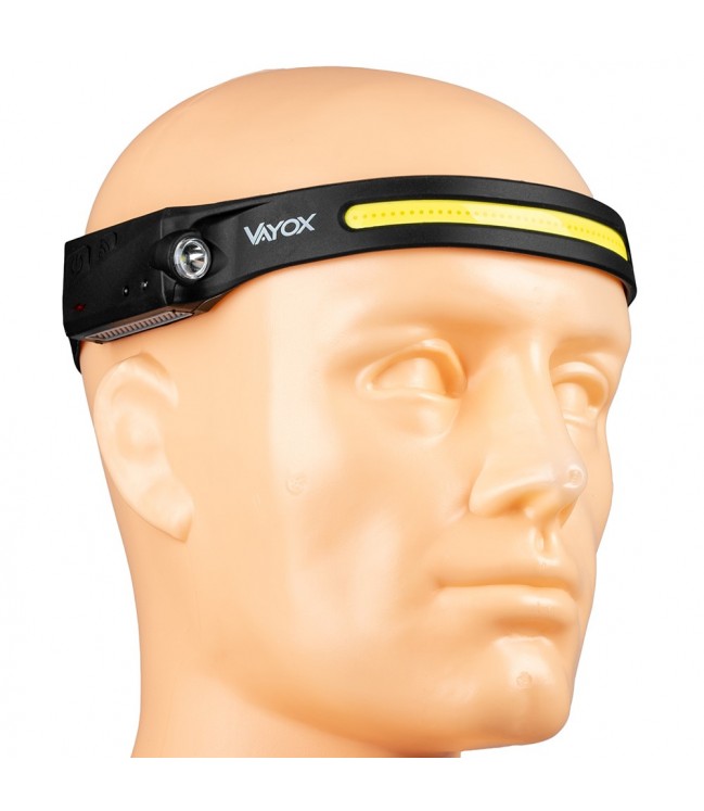 Vayox COB + XPE uzlādējams galvas lukturītis 350lm ar kustības sensoru VA0128
