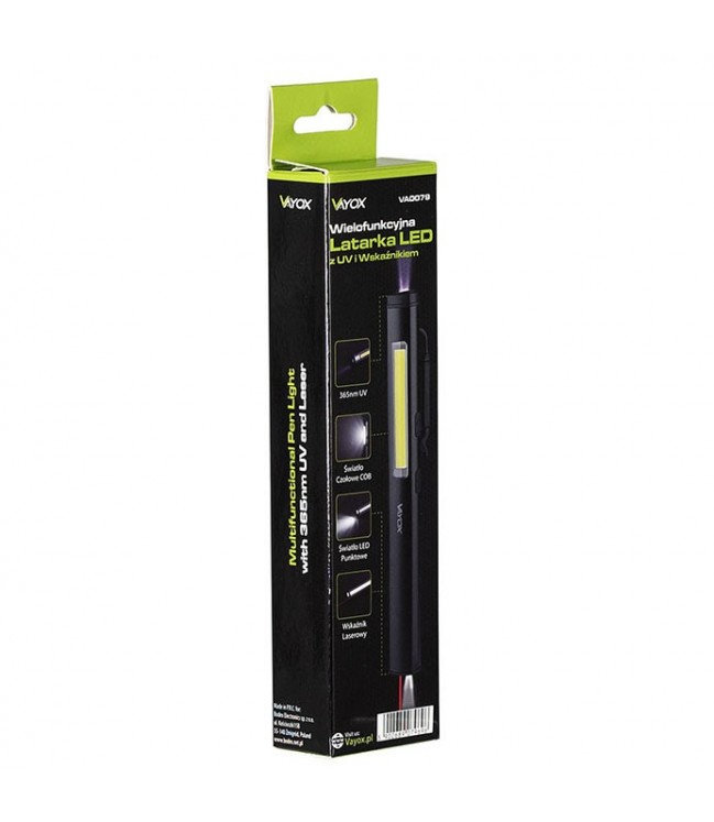  VAYOX Multifunctional LED flashlight with UV indicator VA0079