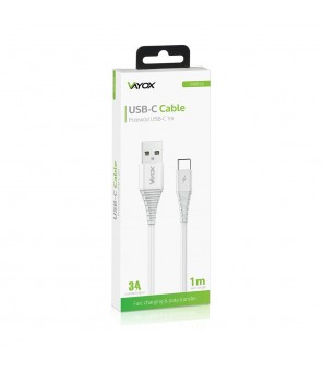 Vayox VA0056 USB kabelis - USB Type-C 1m garš balts