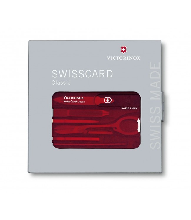 Victorinox SwissCard Classic, rot caurspīdīgs 0.7100.T