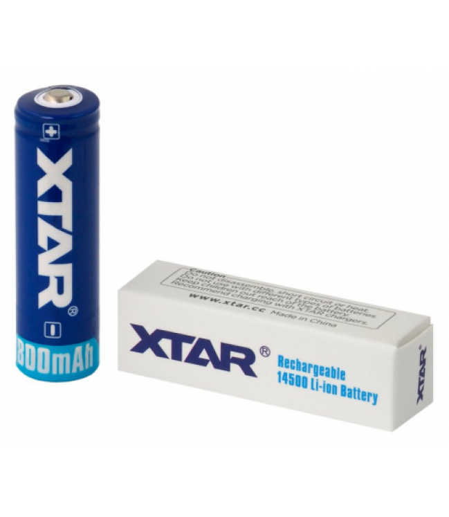 14500 baterija XTAR 800mAh AA/R6 3,7V Li-ion ar aizsardzību