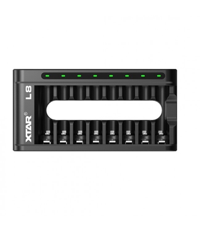 XTAR L8 AA/AAA lādētājs 1,5 V Li-ION/NiMH, 8 kanāli, USB-C