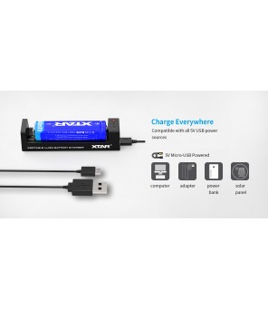 Xtar MC1S viena līča litija jonu USB akumulatora lādētājs
