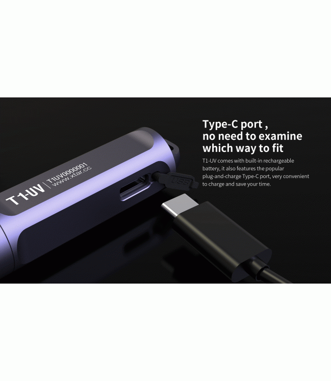 Xtar T1 balts un UV uzlādējams LED atslēgu piekariņa kabatas lukturītis