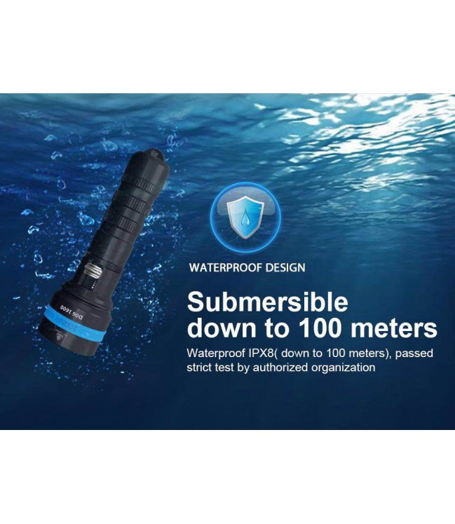 XTAR D06 1600lm diving flashlight set